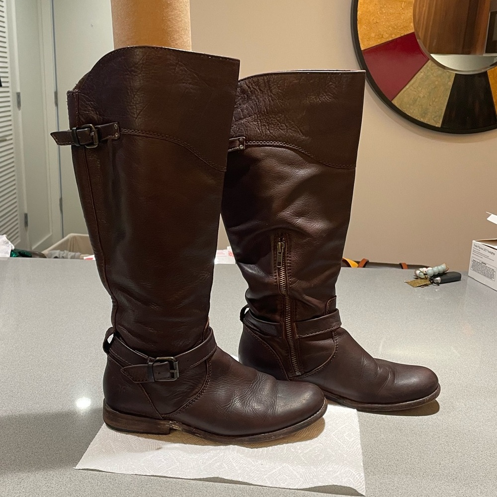 Frye Phillip 3476844 riding boots, size 8 extended calf